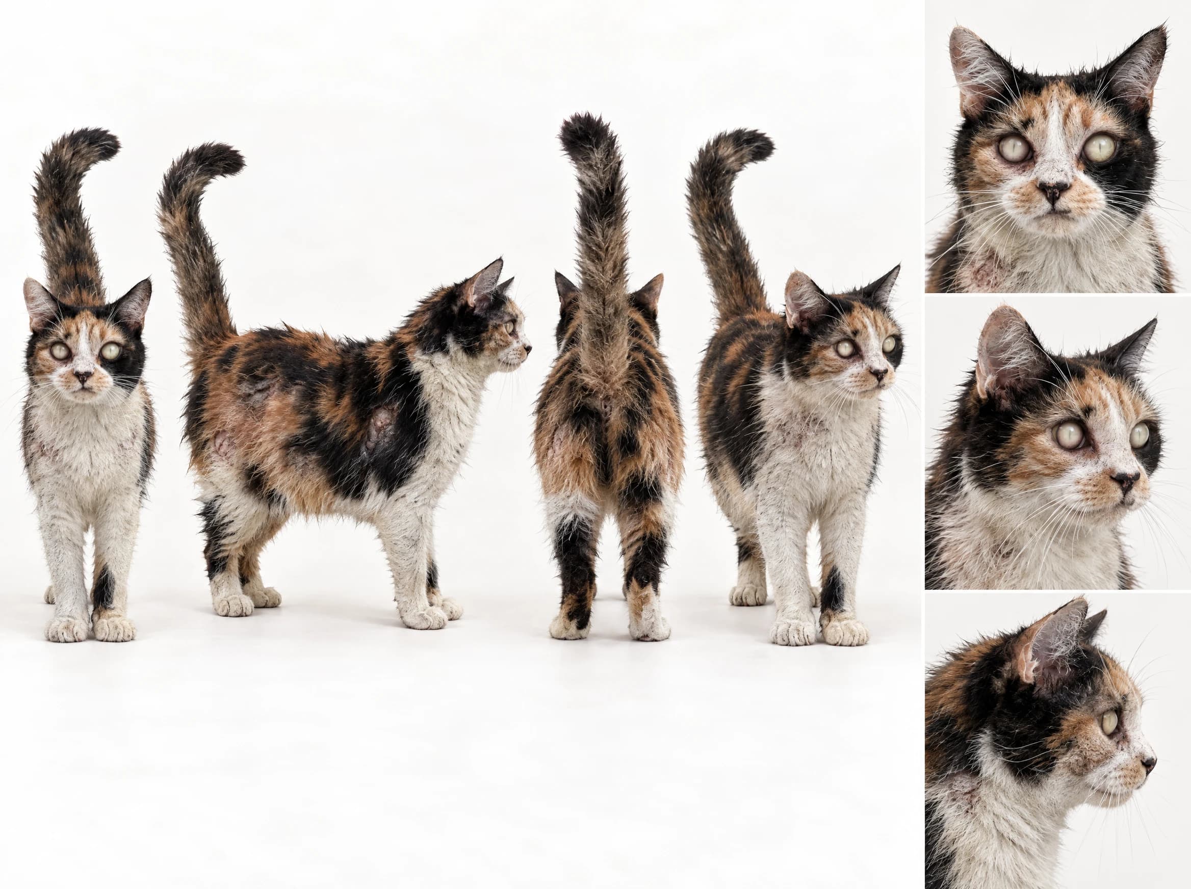 Zombie calico character sheet — @image3 in the video generation.