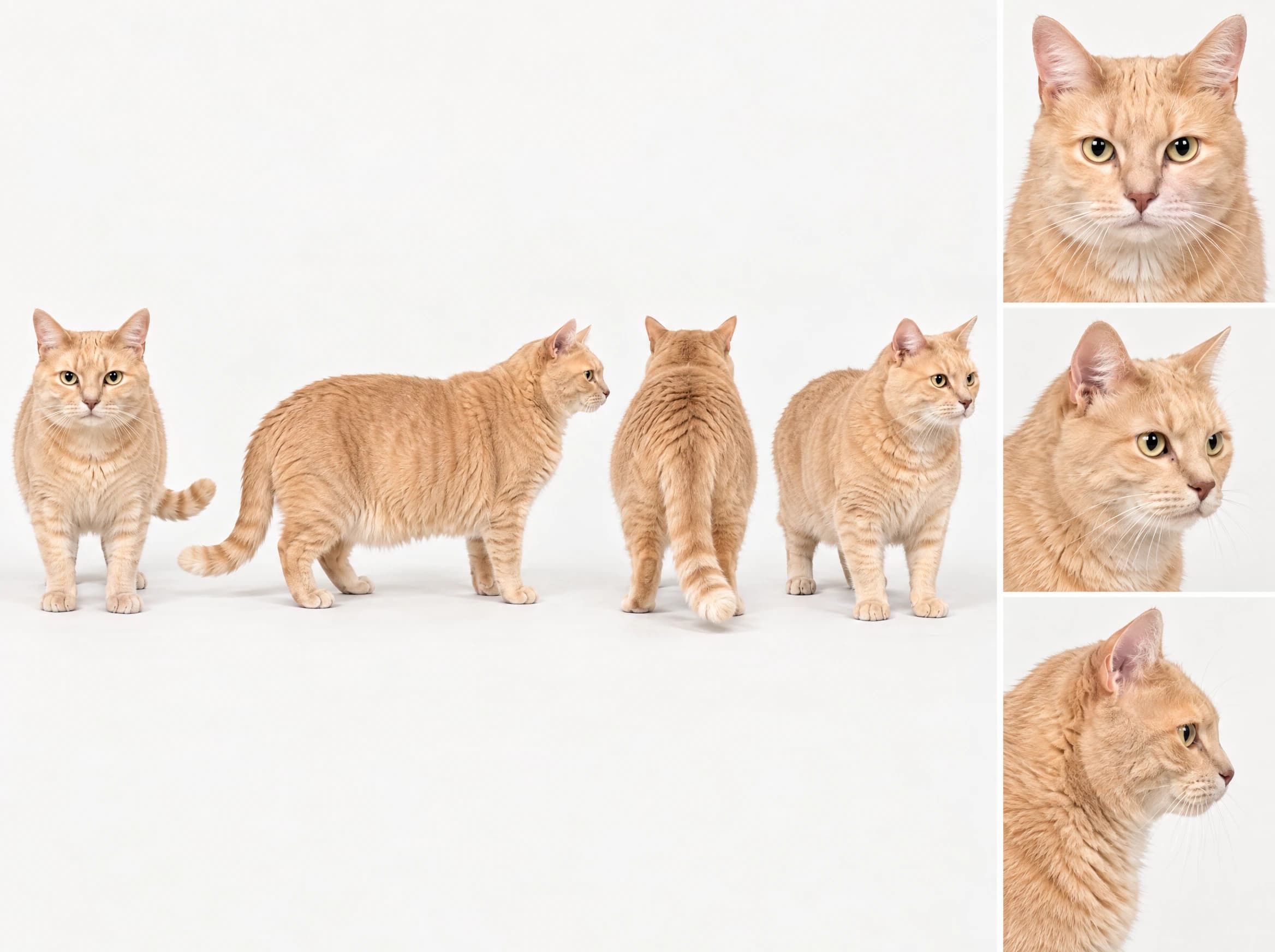 Final orange tabby character sheet — @image1 in the video generation.